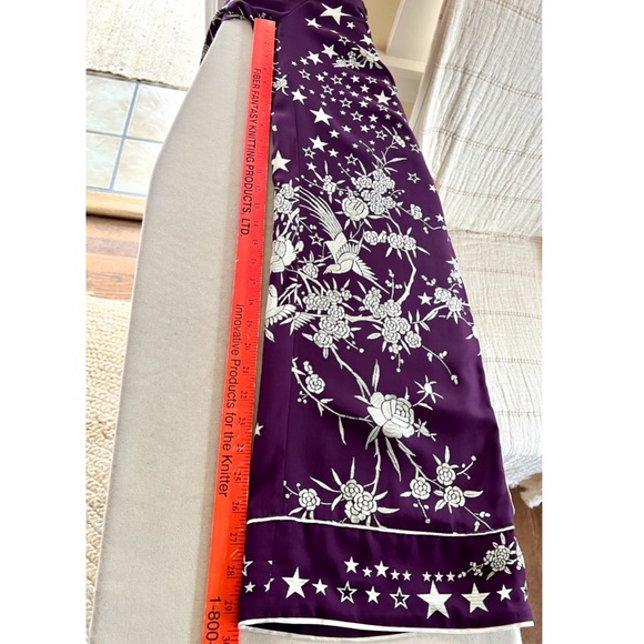 ROBERTO CAVALLI Stars, Birds and Flowers Print Silk Palazzo Pants - 38/S - Picture 13 of 15